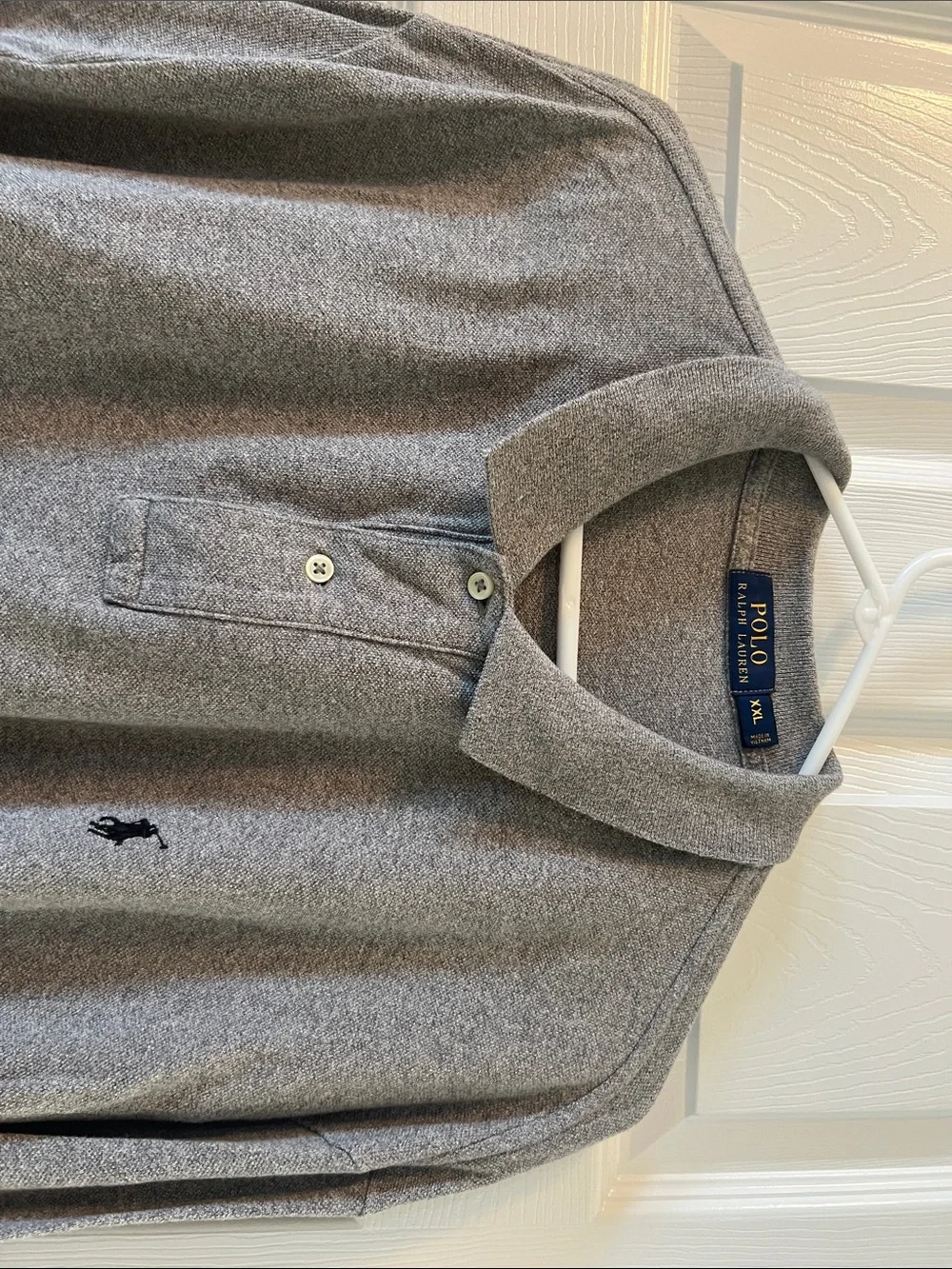 Polo Ralph Lauren Classic Fit Long Sleeve Polo Shirt Heather Gray Black Pony XXL